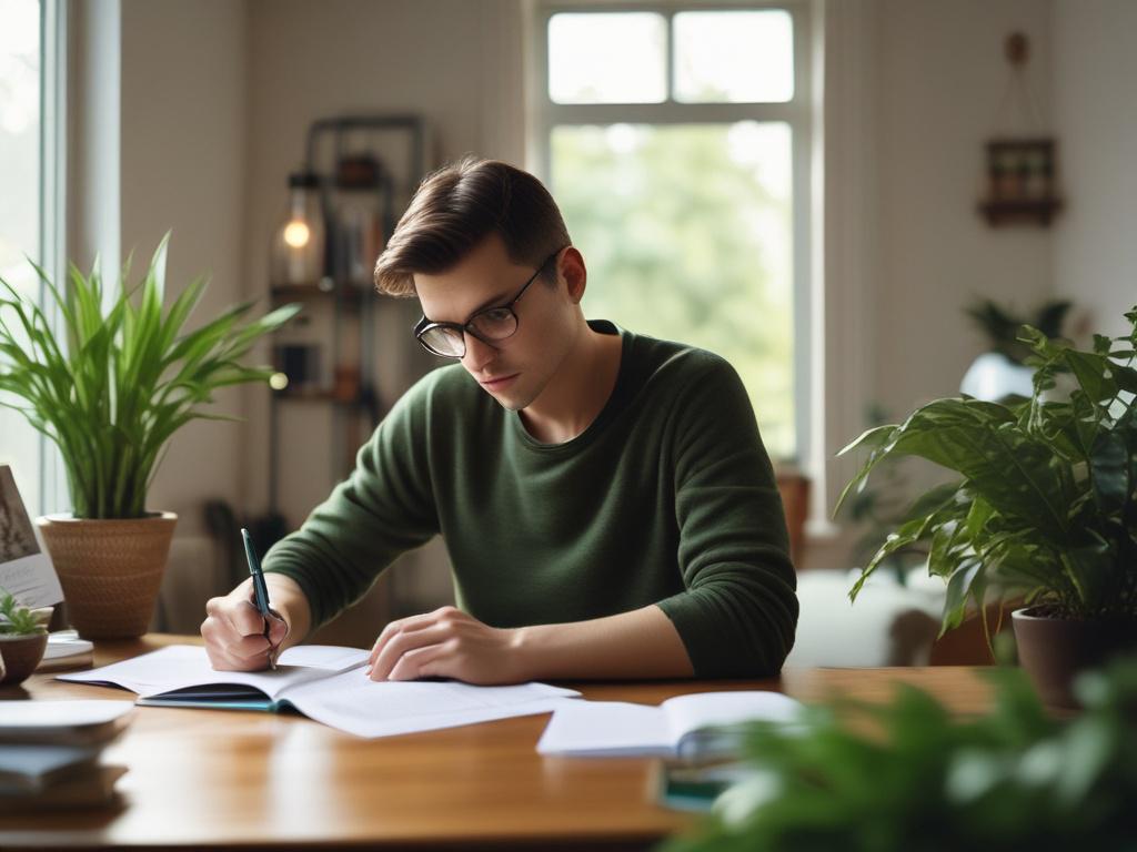 A close up shot of a person reading a finance