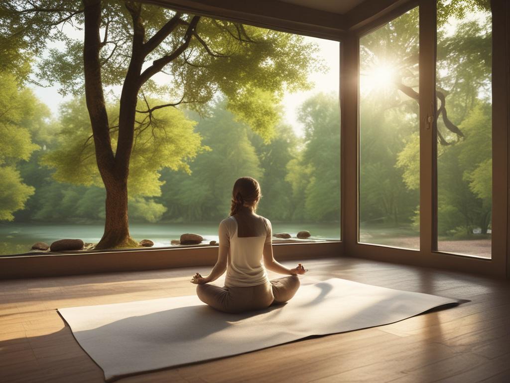 wellness retreat, peaceful environment, yoga session, meditation, nature, serene atmosphere,