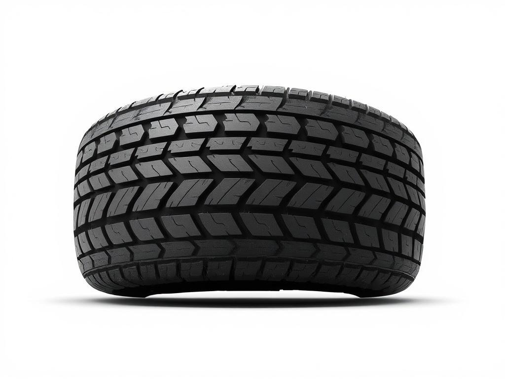 A high resolution image of a used tyre, displaying its