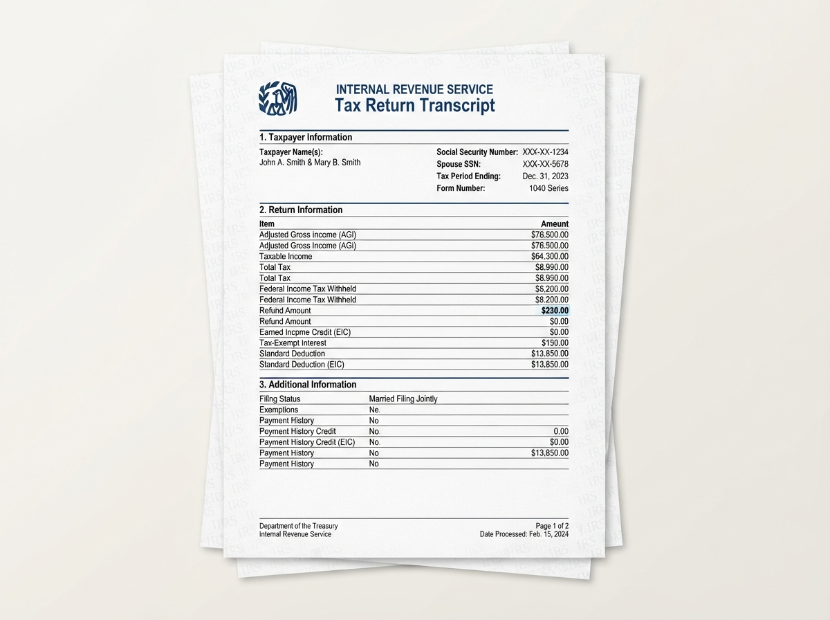 TAX REFUND TRANSCRIPT