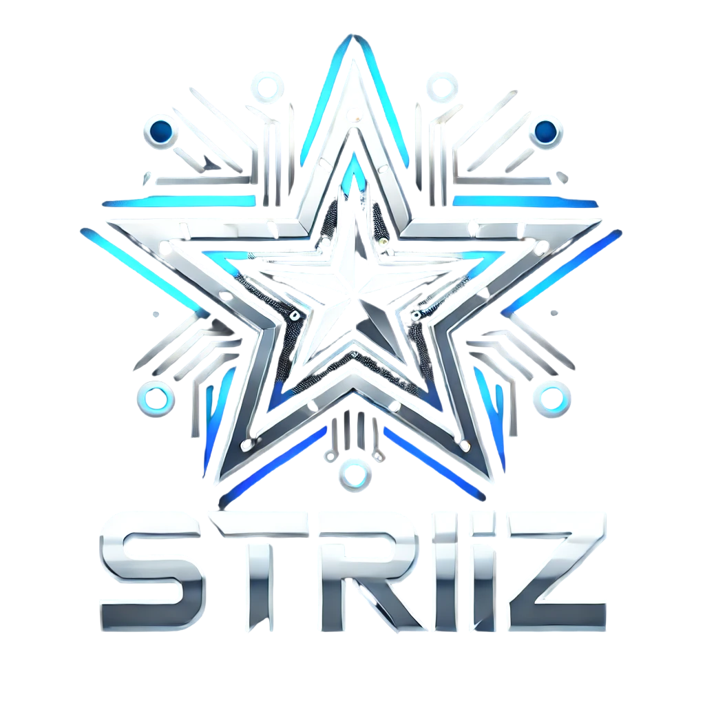 dall·e 2024-09-11 04.32.05 - a futuristic and bold logo for 'stariz' with a sleek, metallic finish. the logo should feature a large, stylized star with sharp edges, combined with  (1).png