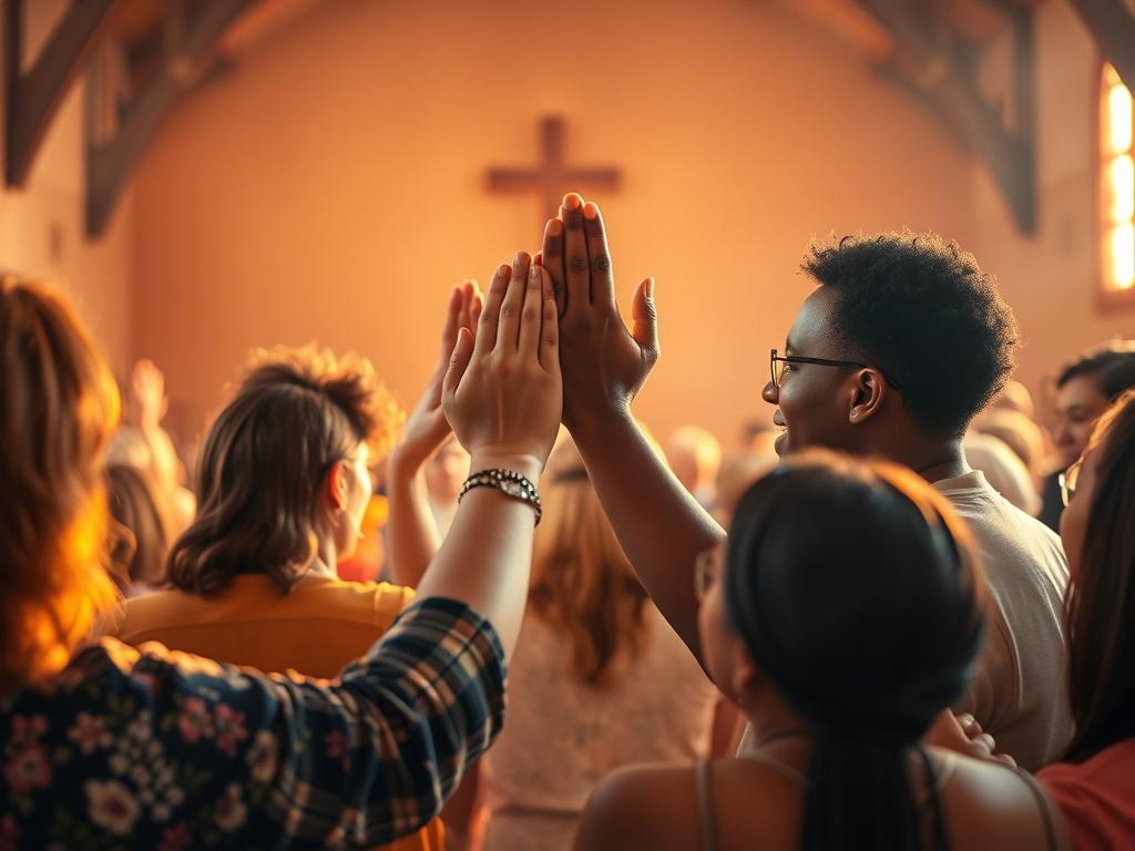 A vibrant image capturing a joyful gathering of diverse individuals