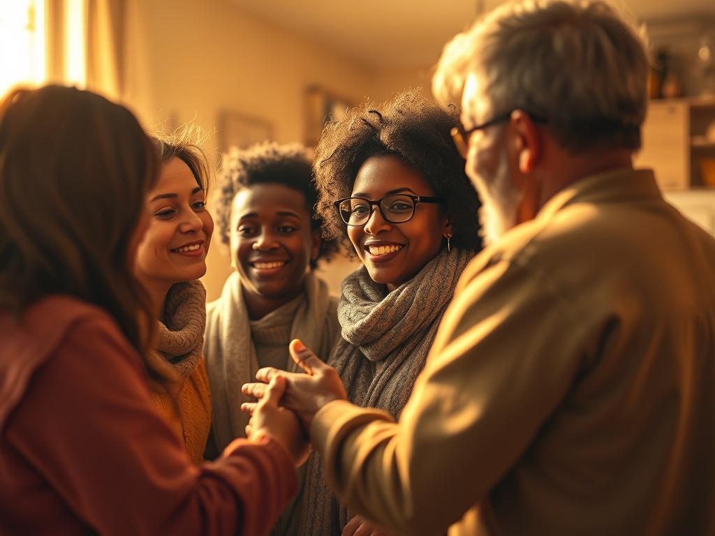 A heartwarming image illustrating a close up of a group