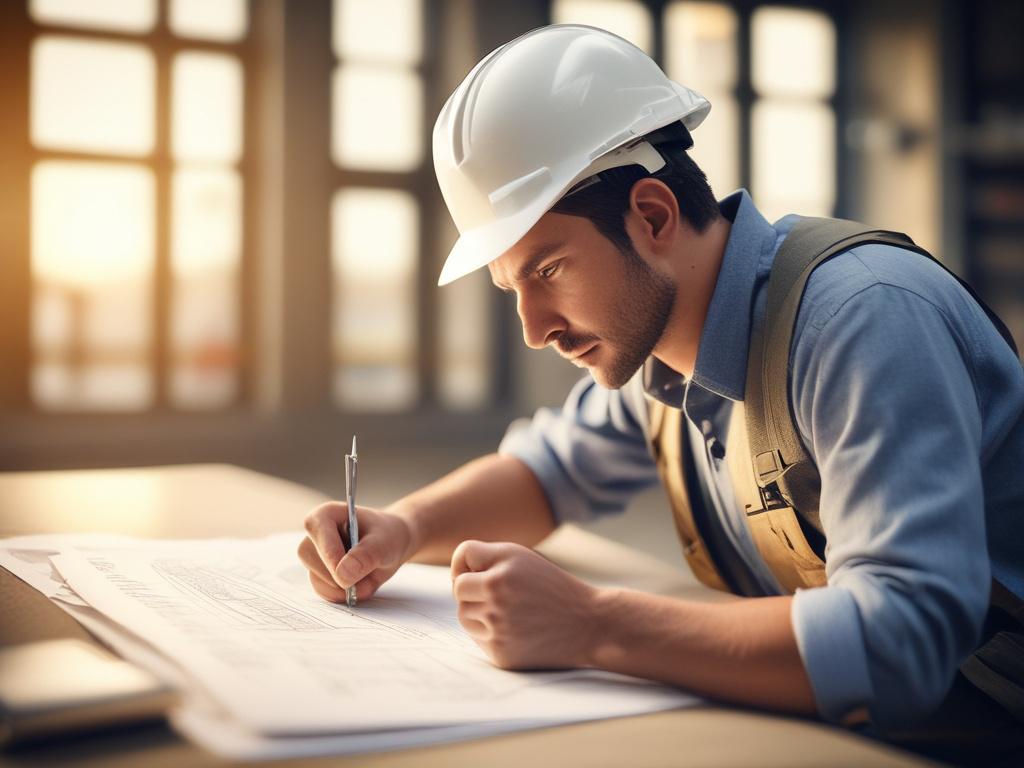 a realistic high resolution of a civil engineer working on