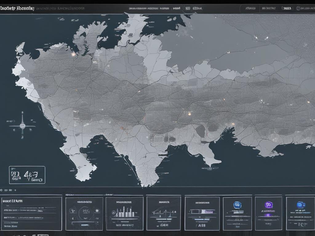 A digital representation of an AI dashboard displaying fleet coordination