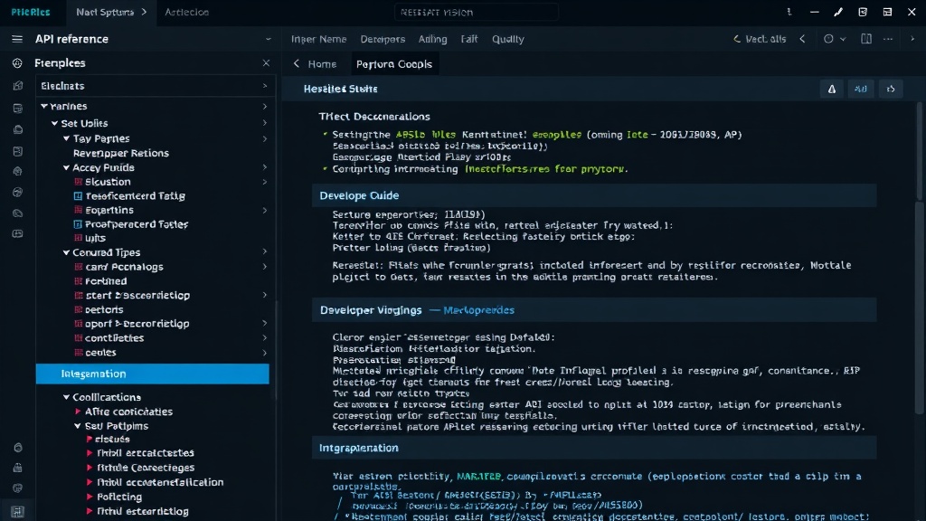 Technical documentation and API reference