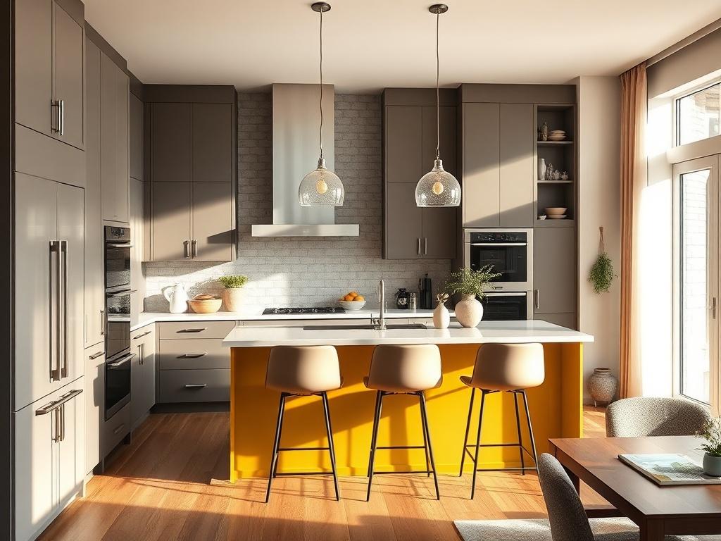 A beautifully renovated kitchen with modern appliances and sleek cabinetry,