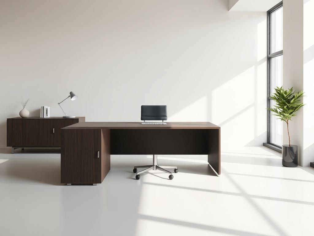 A high resolution realistic of a modern office furniture piece