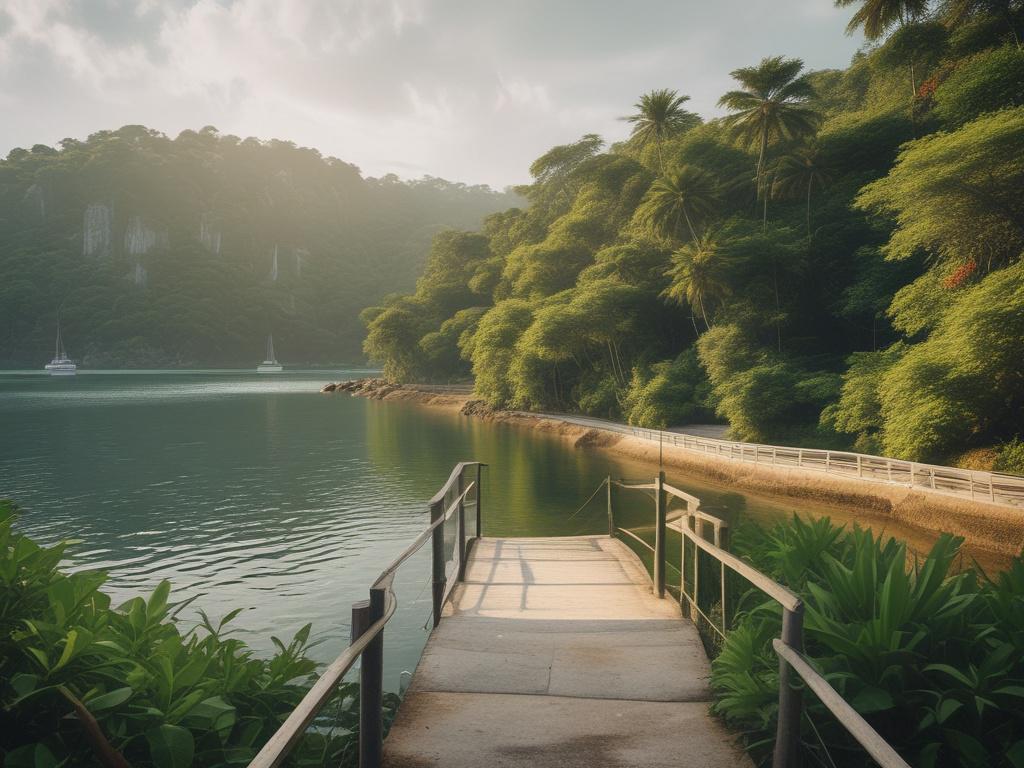 realistic high resolution of a scenic route in Angra dos