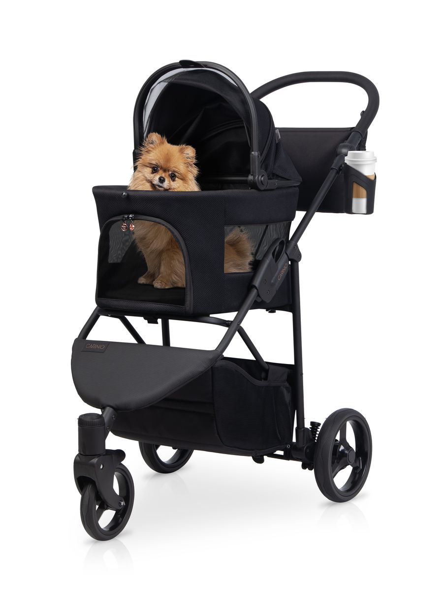 Silla de paseo IOS NEGRA 3 ruedas para perros y gatos
