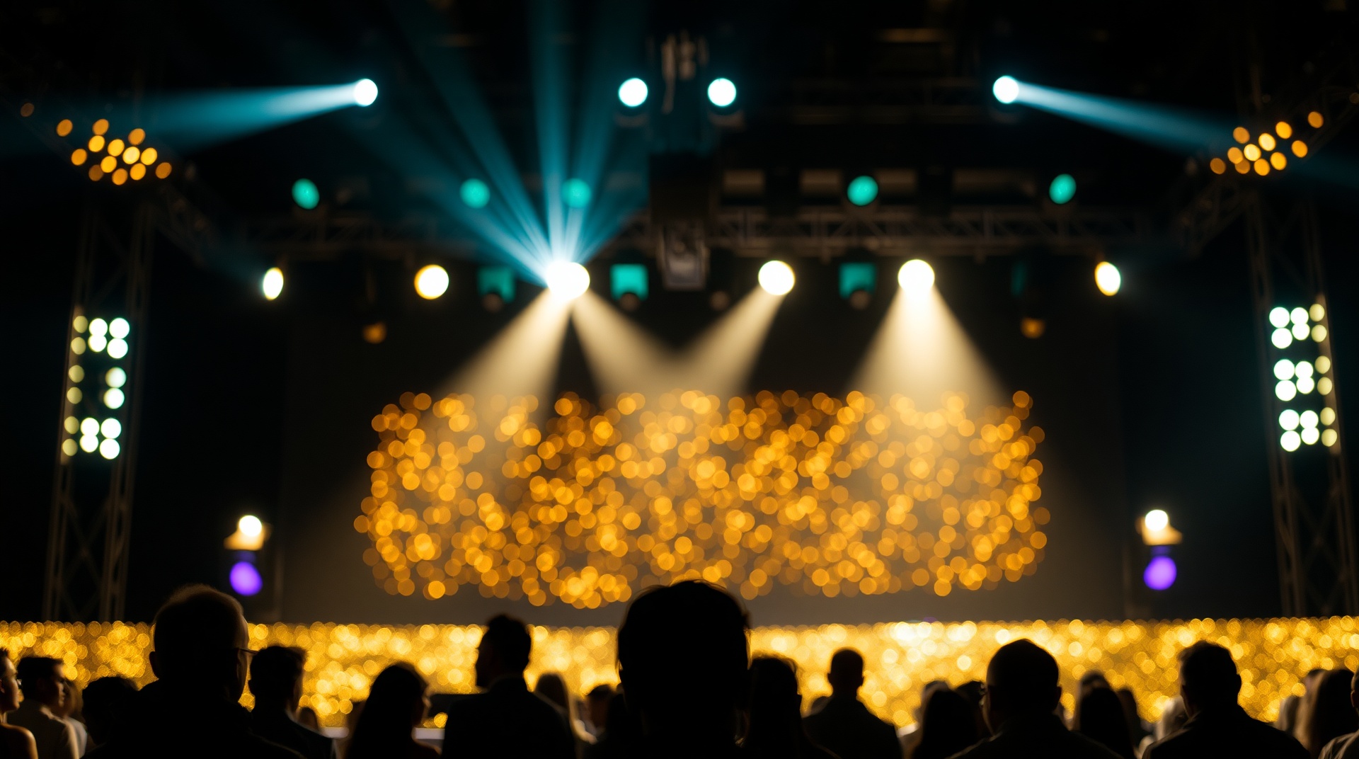 Glamorous stage with spotlights