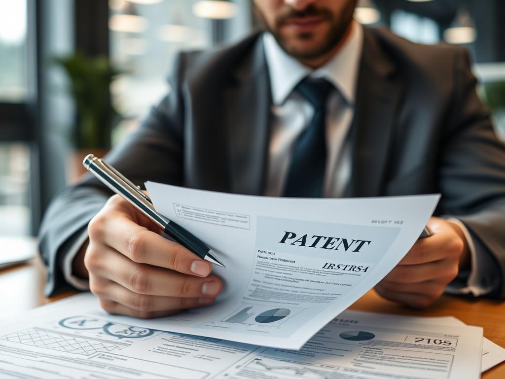 A close up shot of a business person examining a