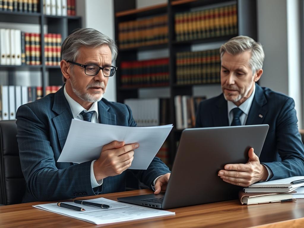 A close up shot of a lawyer sitting at a