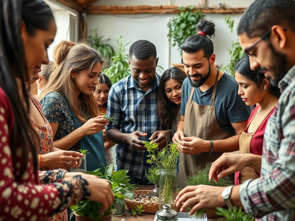 A vibrant close up shot of diverse participants actively engaged