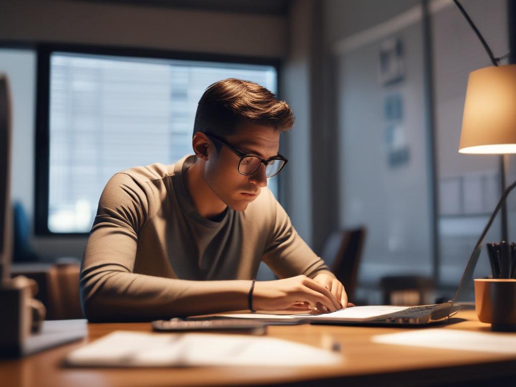 A close up shot of a person studying investment strategies