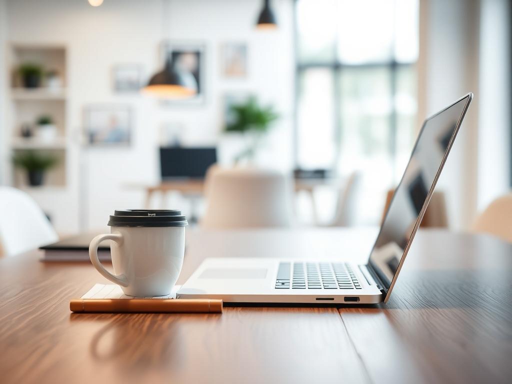 A close up shot of a stylish and organized modern