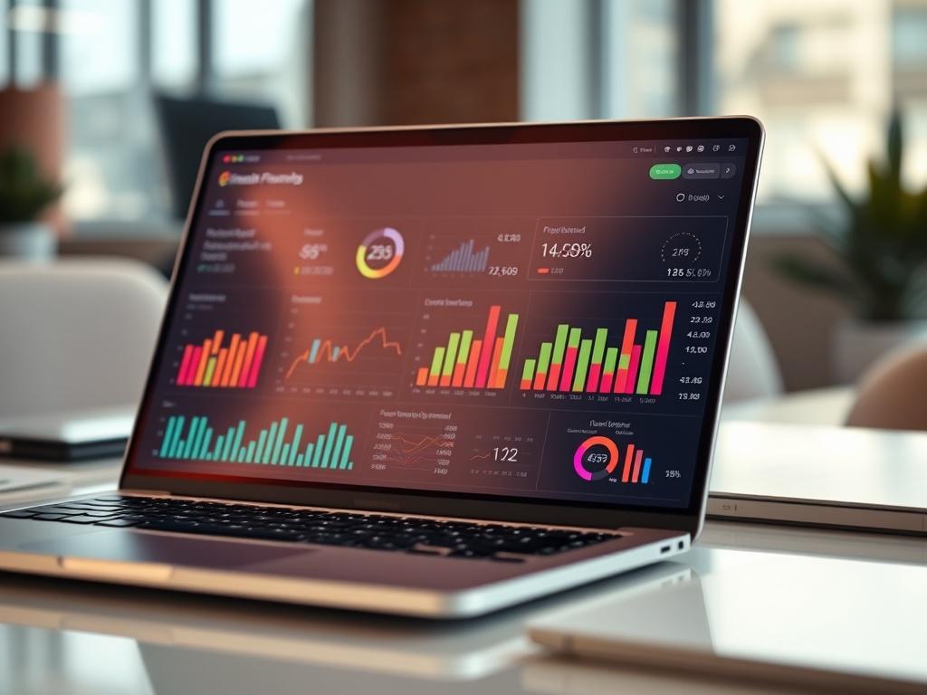 A stunning close up of a financial accounting software dashboard