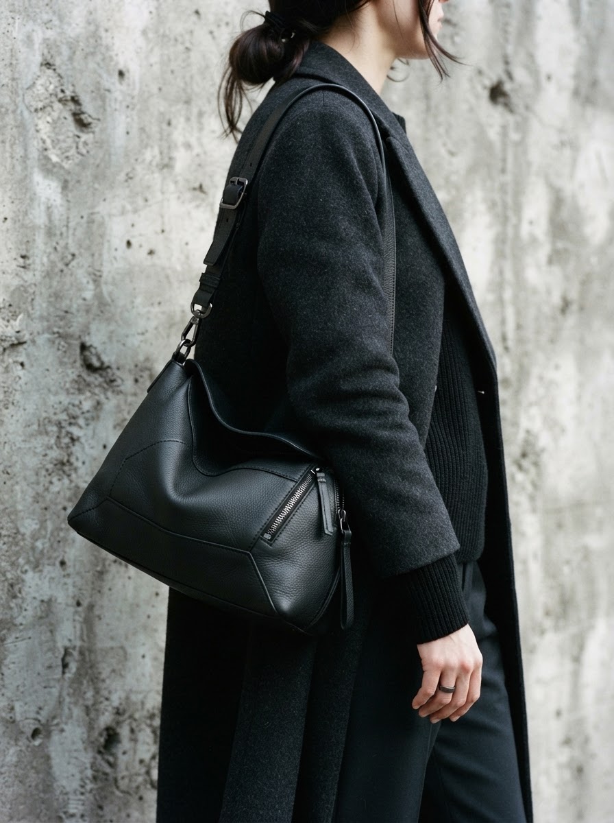 Close editorial view of a sculptural everyday bag
