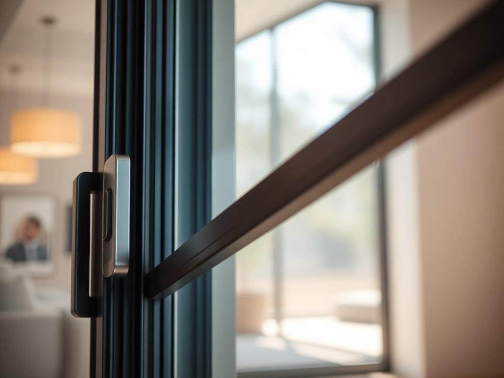 A close up shot of a beautifully crafted sliding glass