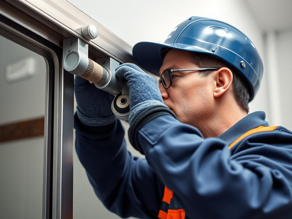 A detailed close up of a technician replacing a roller