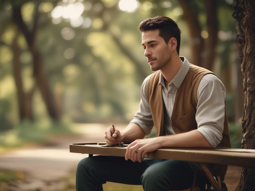 Prompt for AI Image Generator:

Create a realistic high-resolution image featuring a warm, inviting setting that reflects a therapy context. The composition should be simple and clear, focusing on a single subject: a mid-30s male psychologist named Vishal Ram, who has an approachable and empathetic demeanor. He should be seated comfortably in a modern therapy room, which includes a cozy armchair and a sleek coffee table with a notepad and pen placed on it. 

Vishal is casually dressed in a soft button-up sh