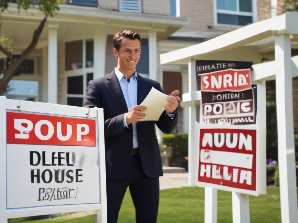 A close up shot of a realtor collecting an open