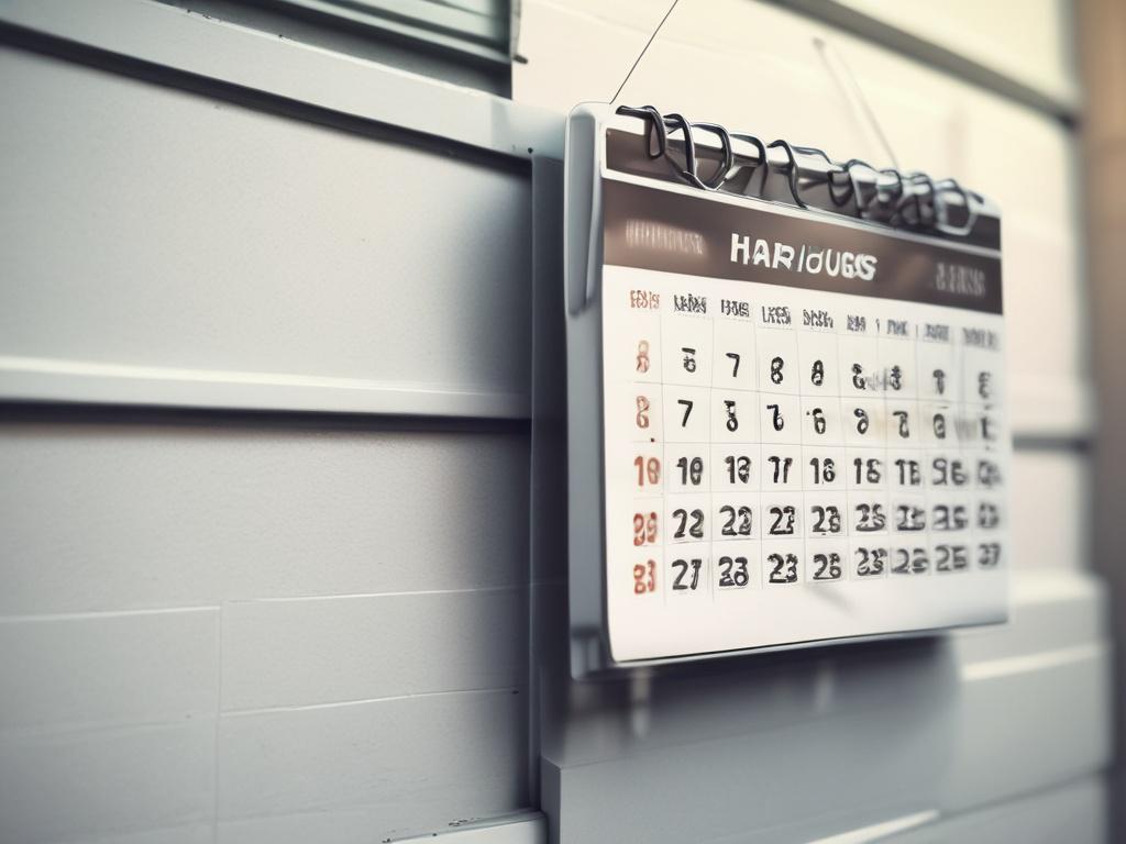 A hyper realistic close up shot of a calendar with
