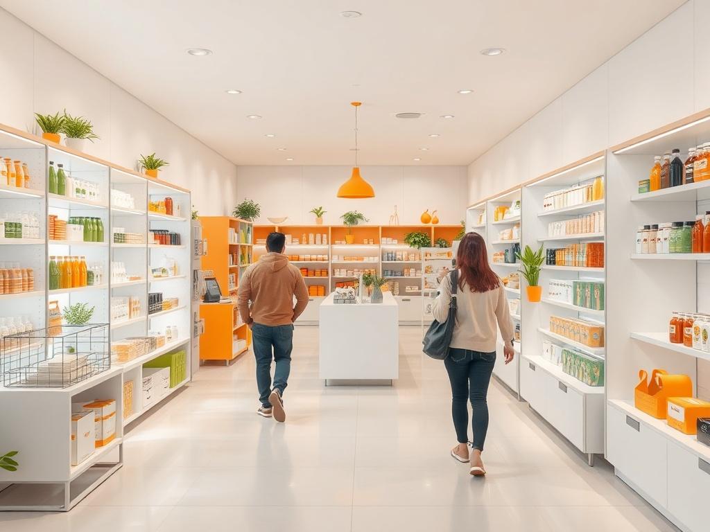 A realistic high resolution of a modern retail space showcasing