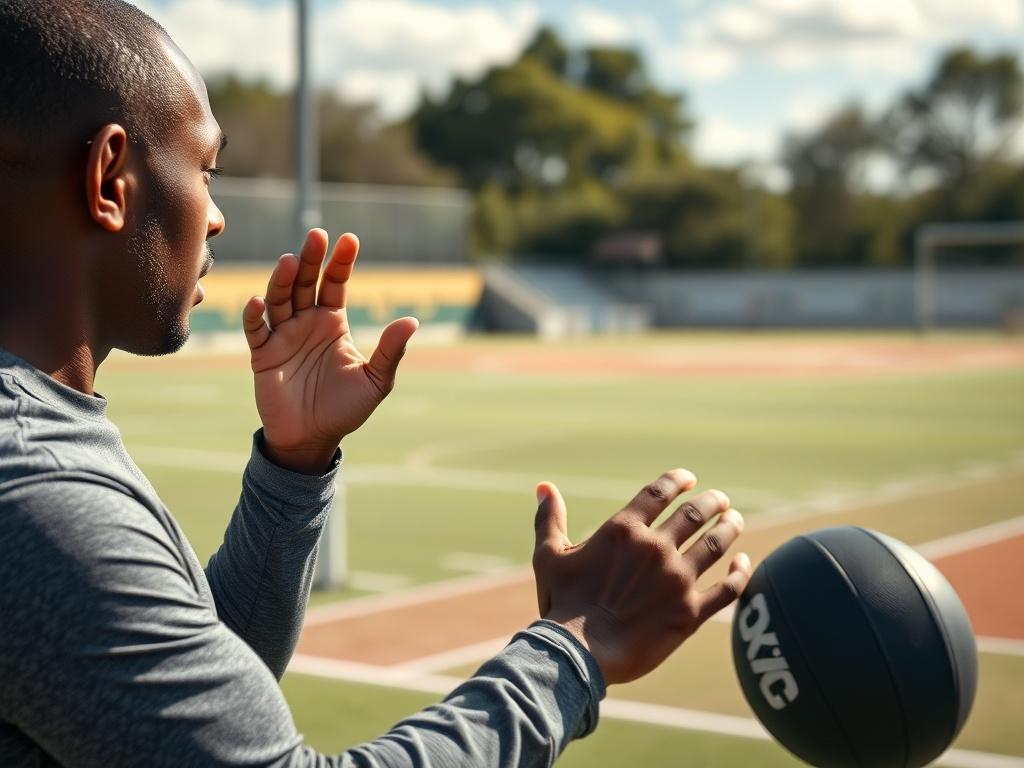 A Black sports trainer demonstrating a structured training program with