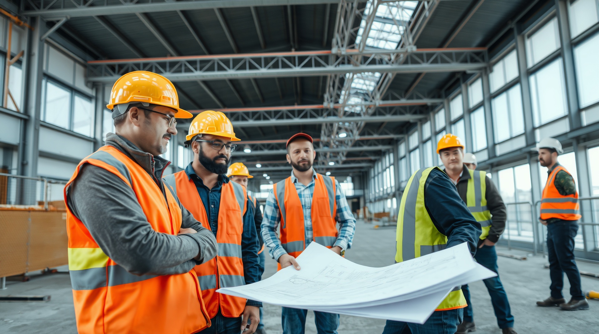 Recurso preventivo supervisando en obra de construcción