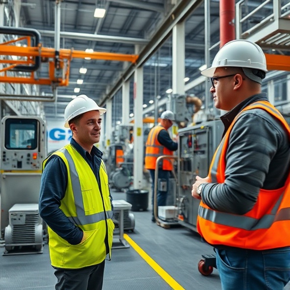 Supervisión de seguridad en obra industrial