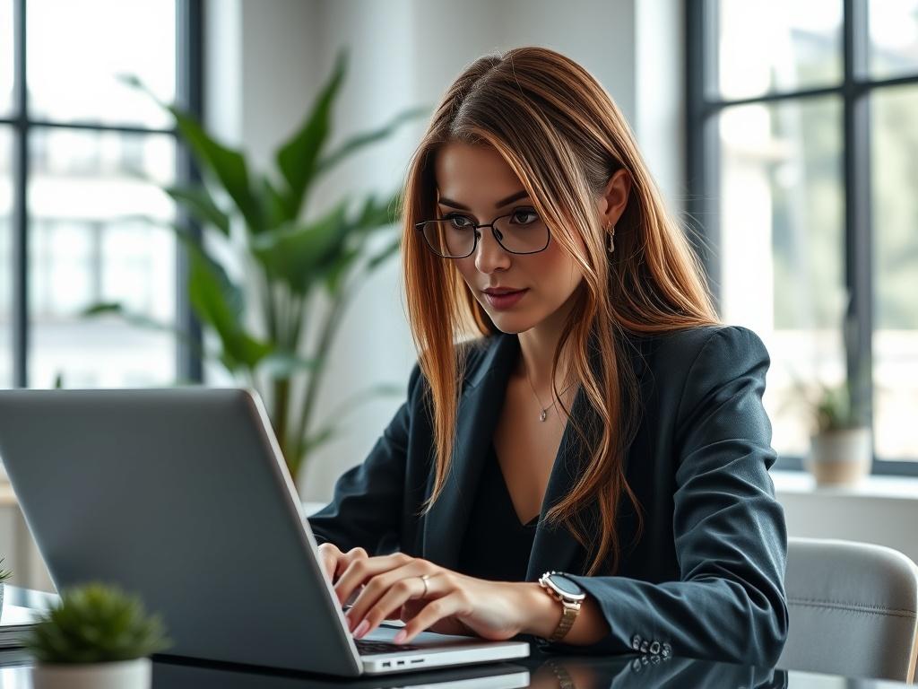 A close up shot of a confident woman in a