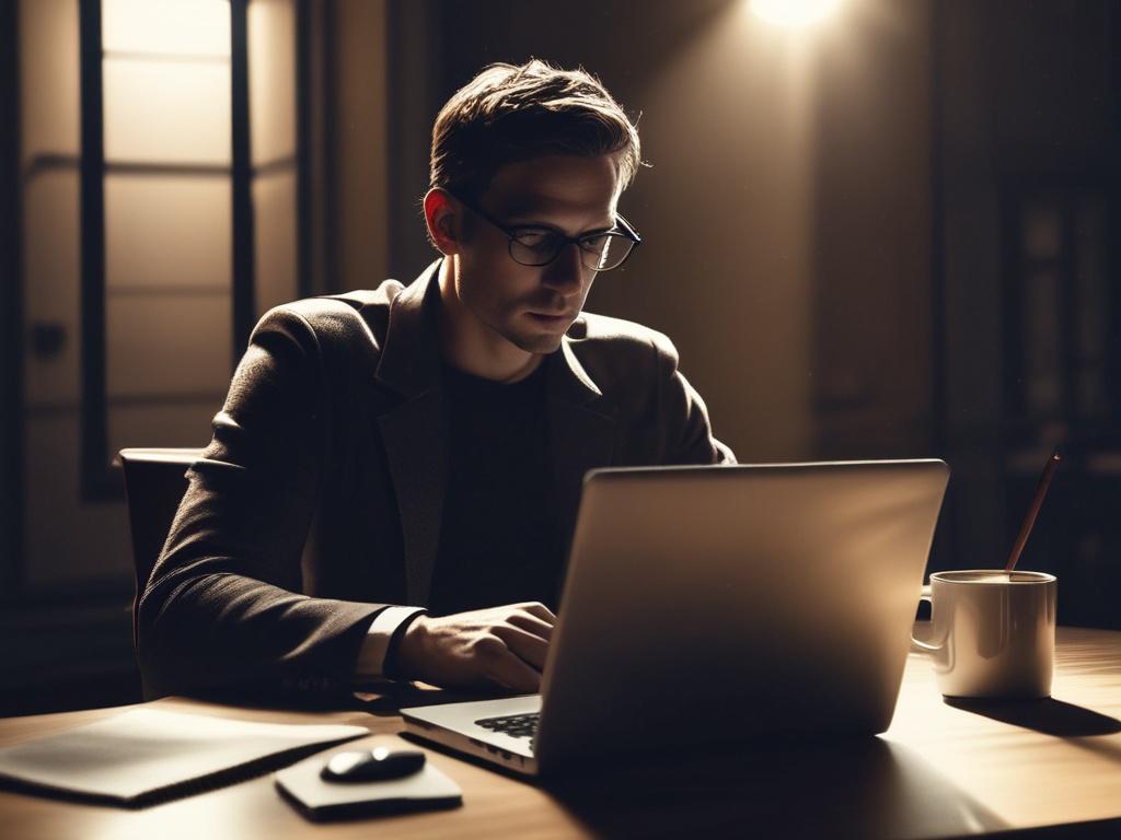 a realistic high resolution of a person working on a