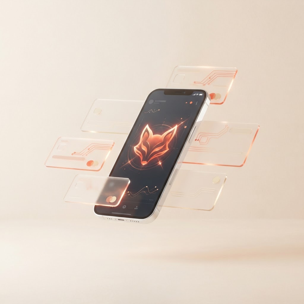 Rabby wallet on a smartphone, surrounded by digital wallet cards