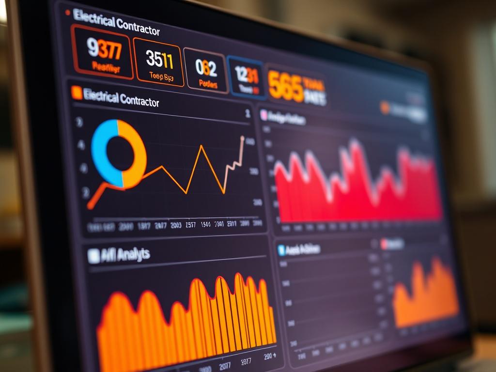A hyper realistic close up of a digital marketing dashboard