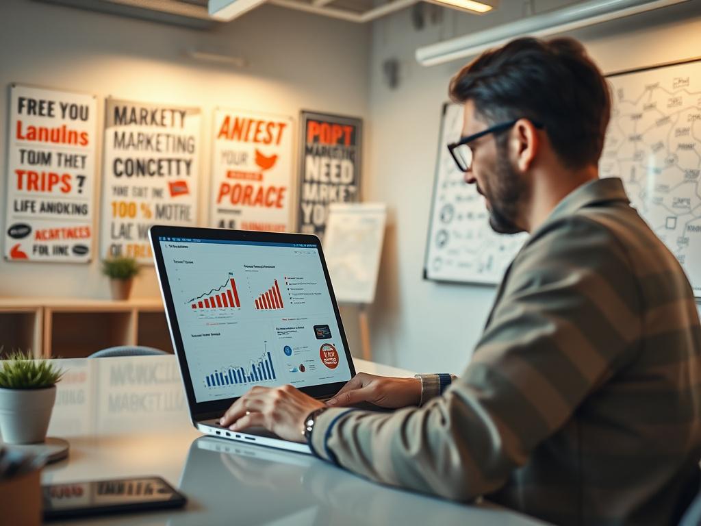 A hyper realistic close up shot of a digital marketing