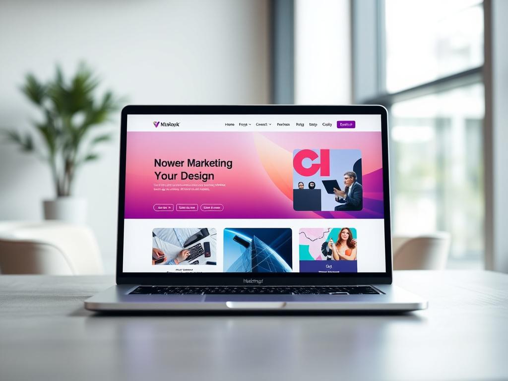 A hyper realistic close up shot of a modern website