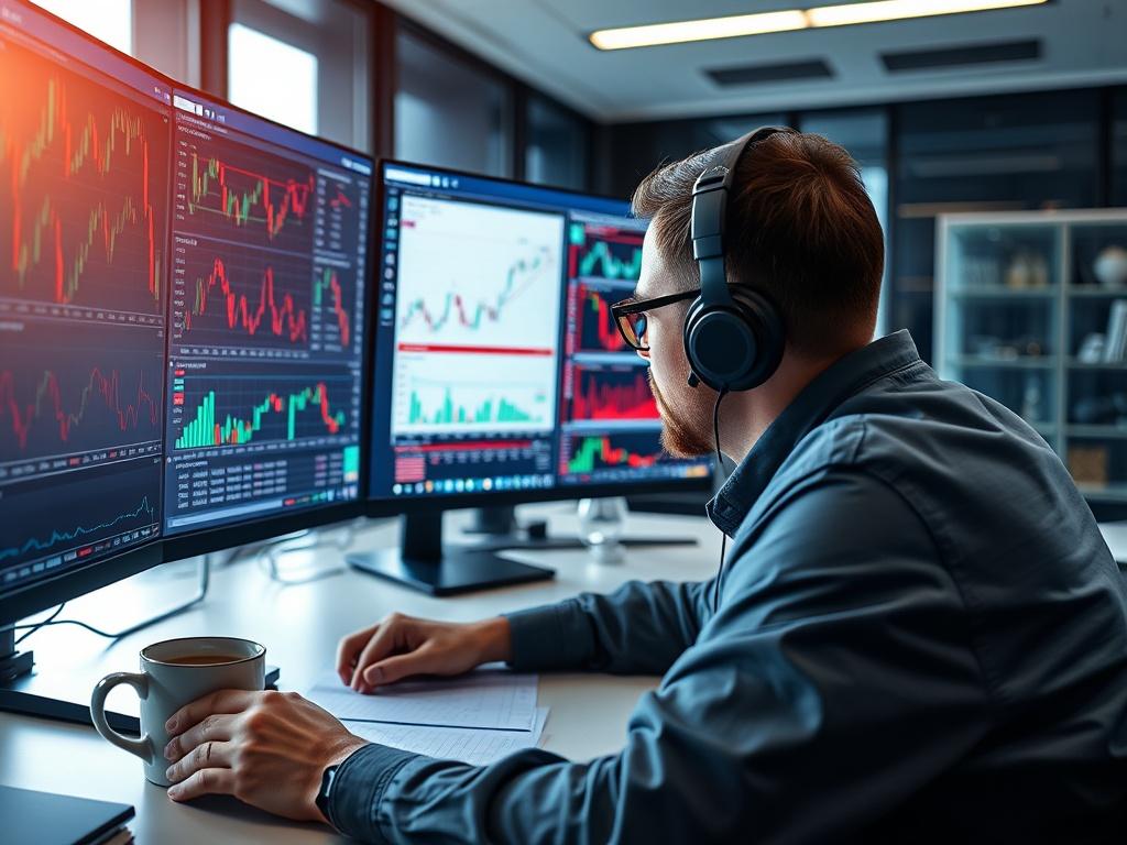 A close up shot of an intermediate trader analyzing Forex