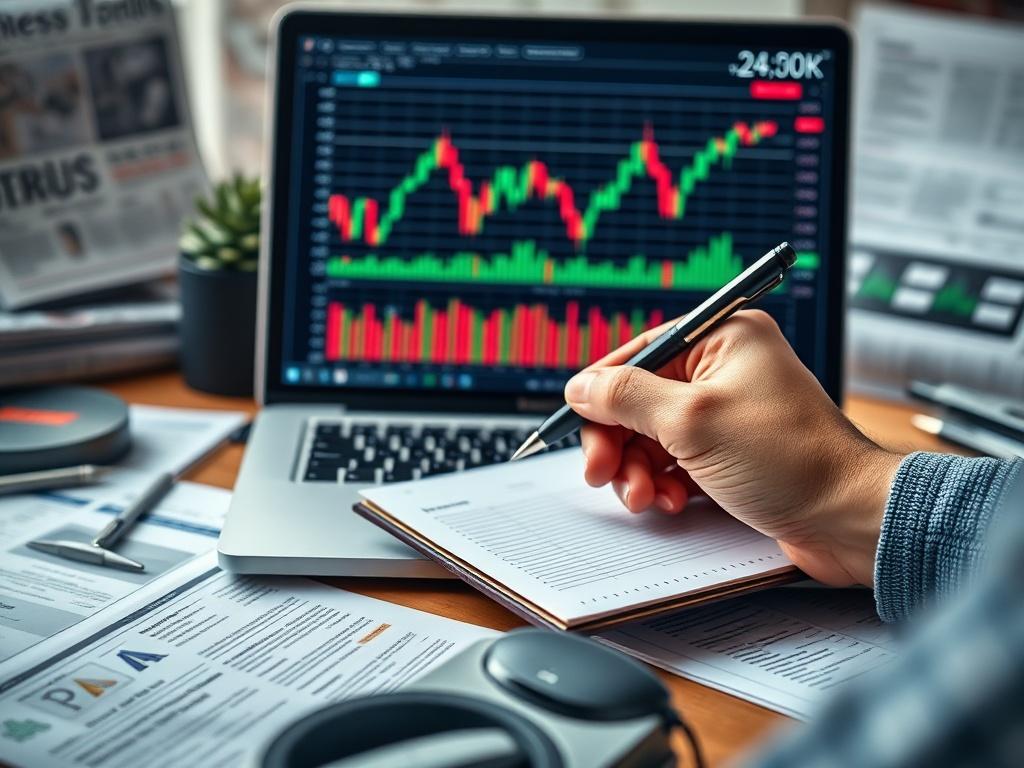A focused close up of a Forex trading chart on