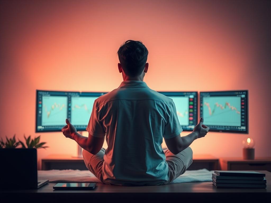 A close up of a serene setting with a trader