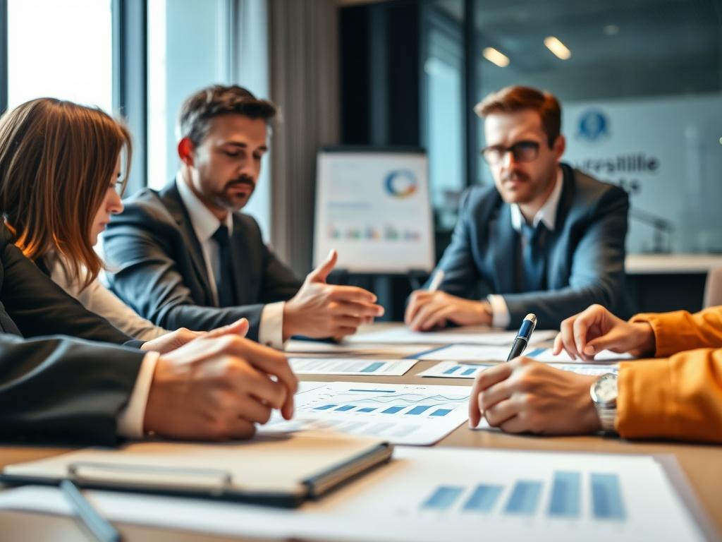 A close up of a governance advisory meeting with professionals