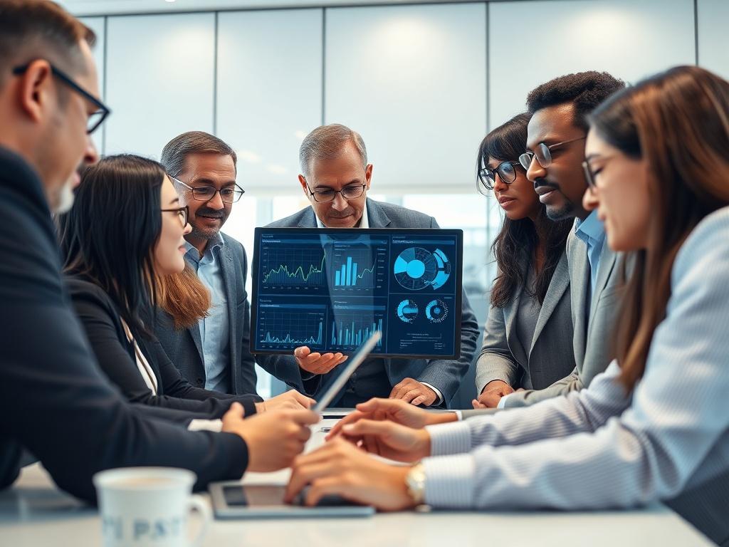 A realistic high resolution of a diverse team of professionals