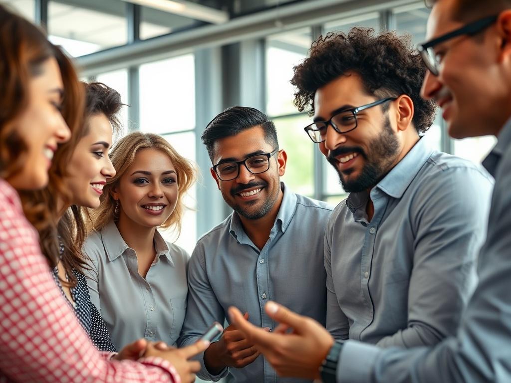 A close up shot of a diverse group of entrepreneurs
