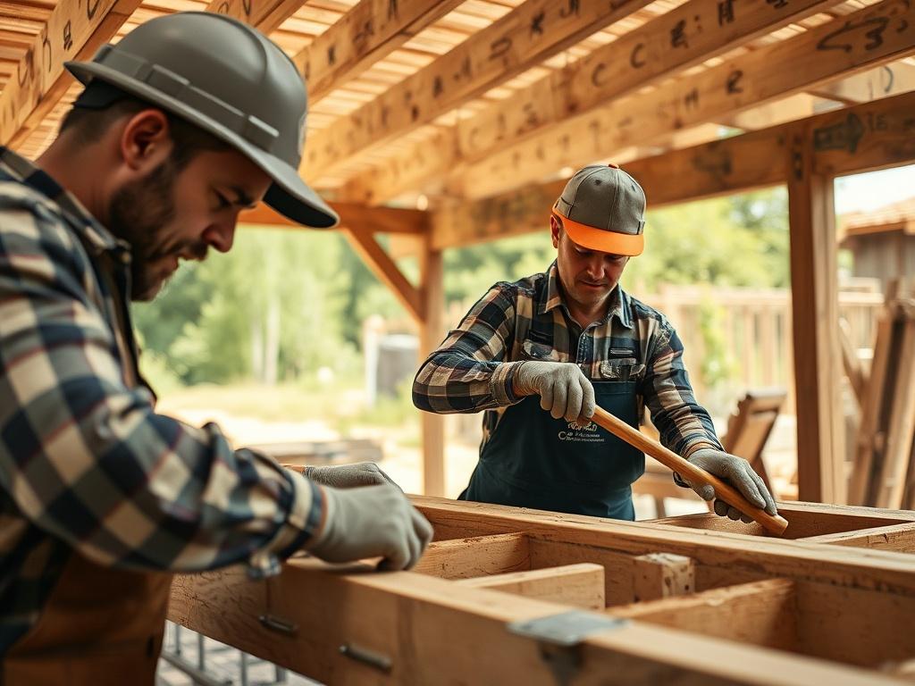 A realistic high resolution image of skilled craftsmen working on