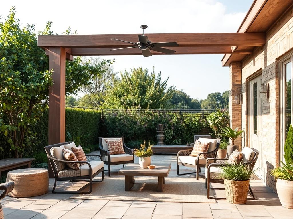 A realistic high resolution image of a beautifully designed outdoor