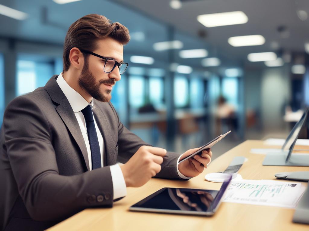 a close up image of a sales consultant reviewing data