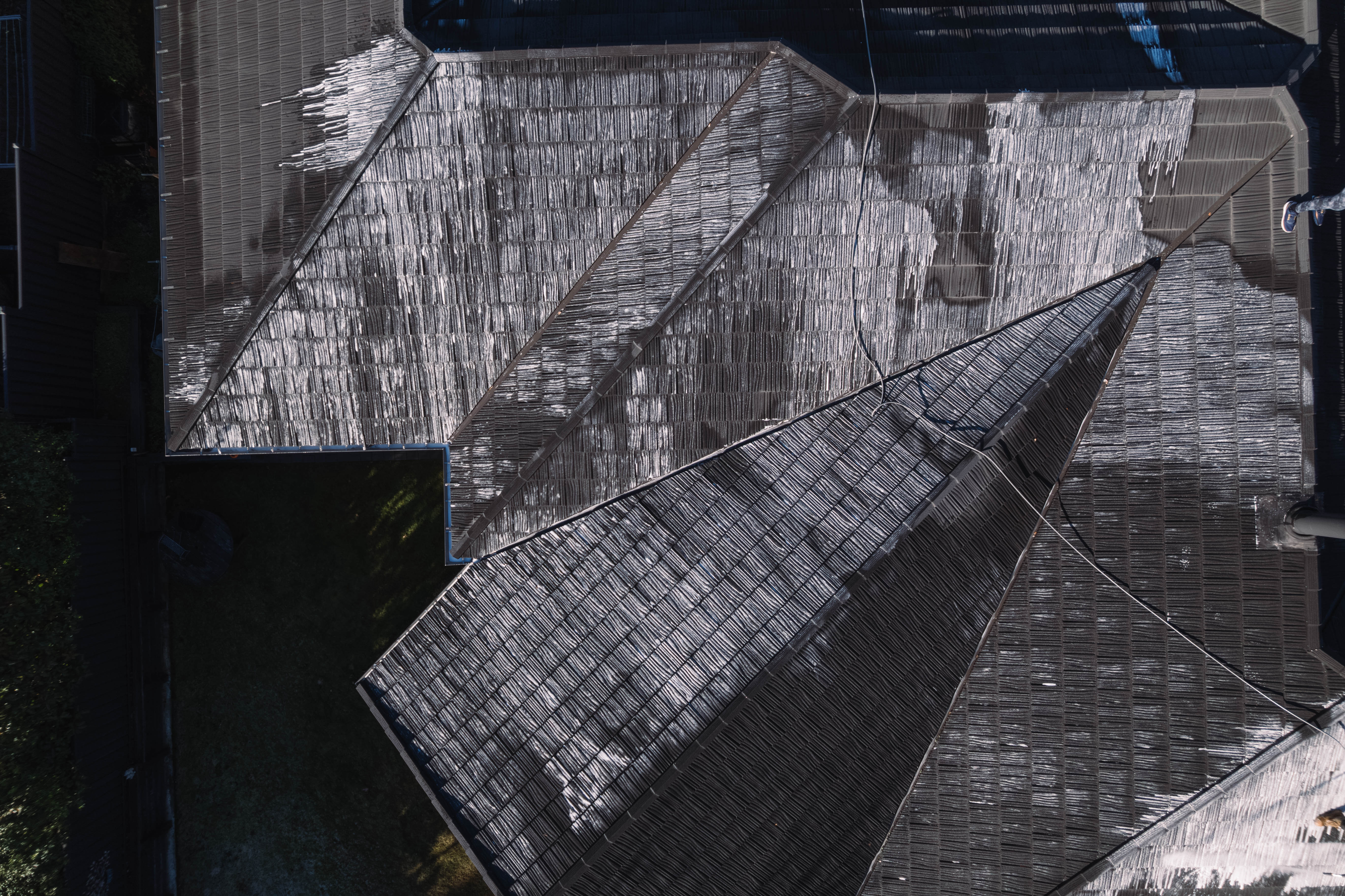Roof treatment transformation - before and after