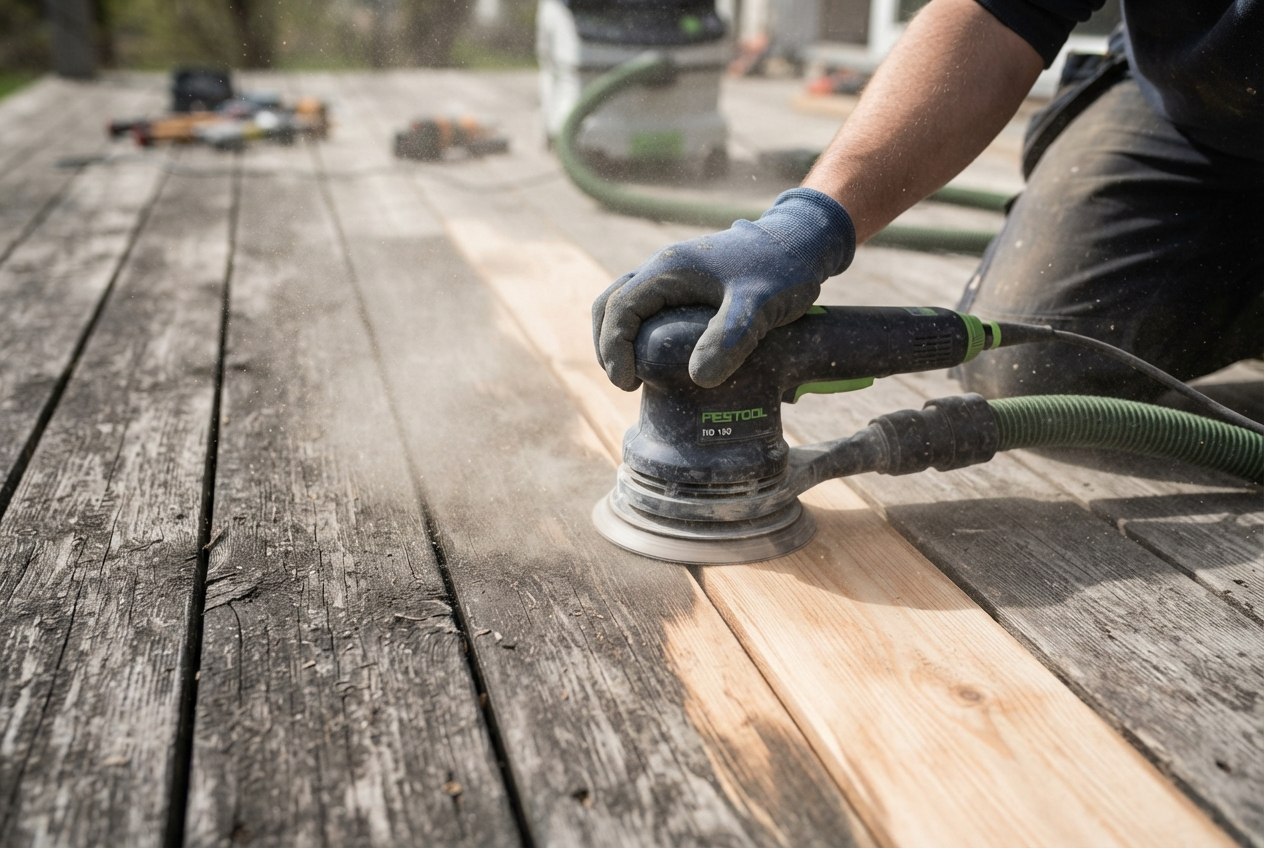 Professional timber sanding process