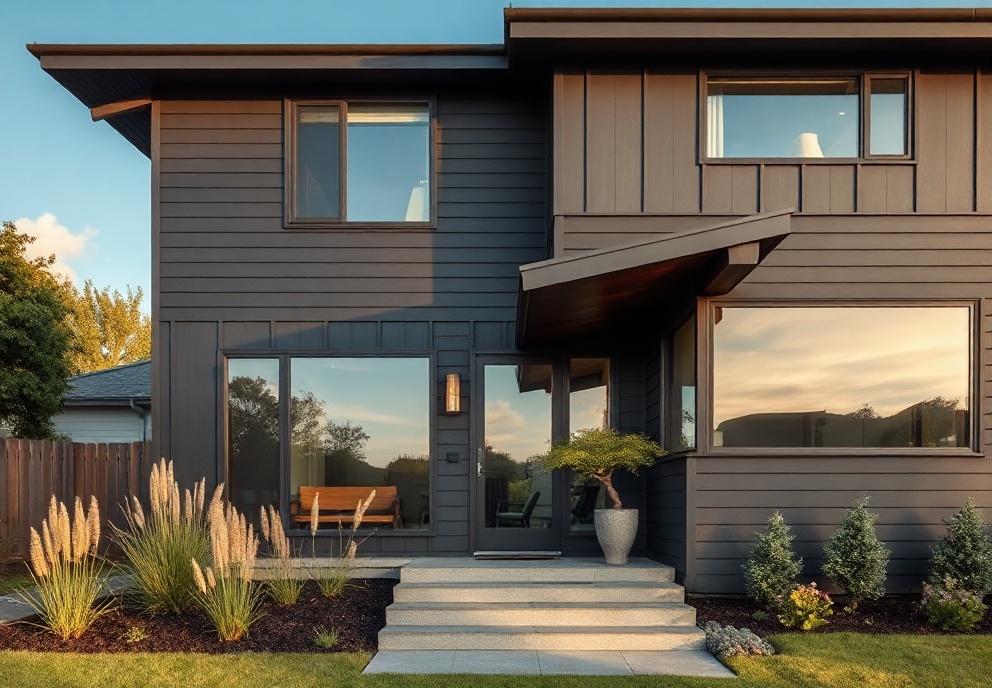 Professional soft washing of home exterior
