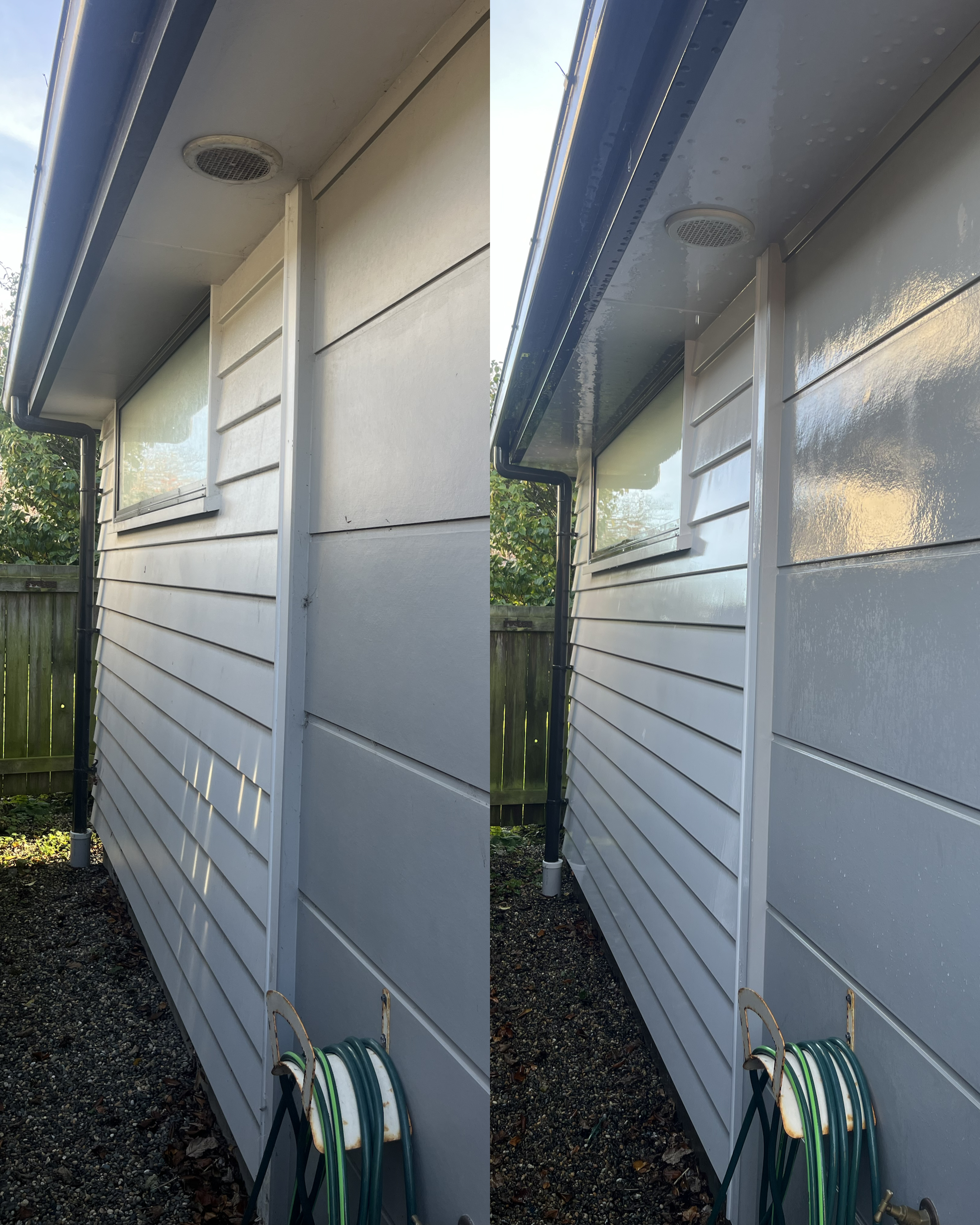 Concrete cleaning transformation - before and after